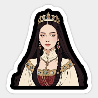 Regal Queen of the Medieval Era Sticker